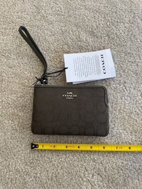 Coach Signature Wristlet in Army Green